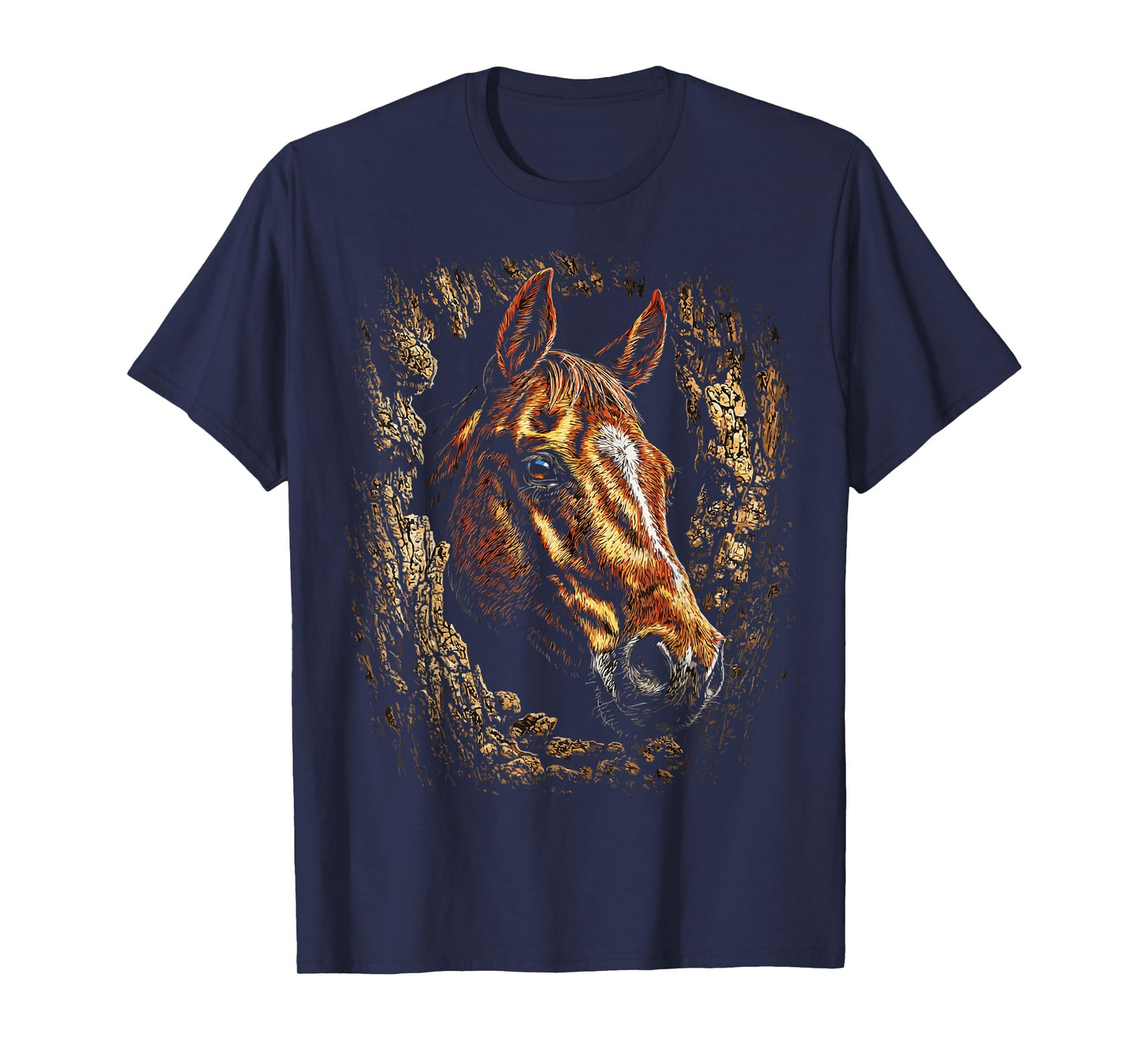 Colorful Horse Art Cute Farm Animal Autumn Aesthetic Fall T-Shirt
