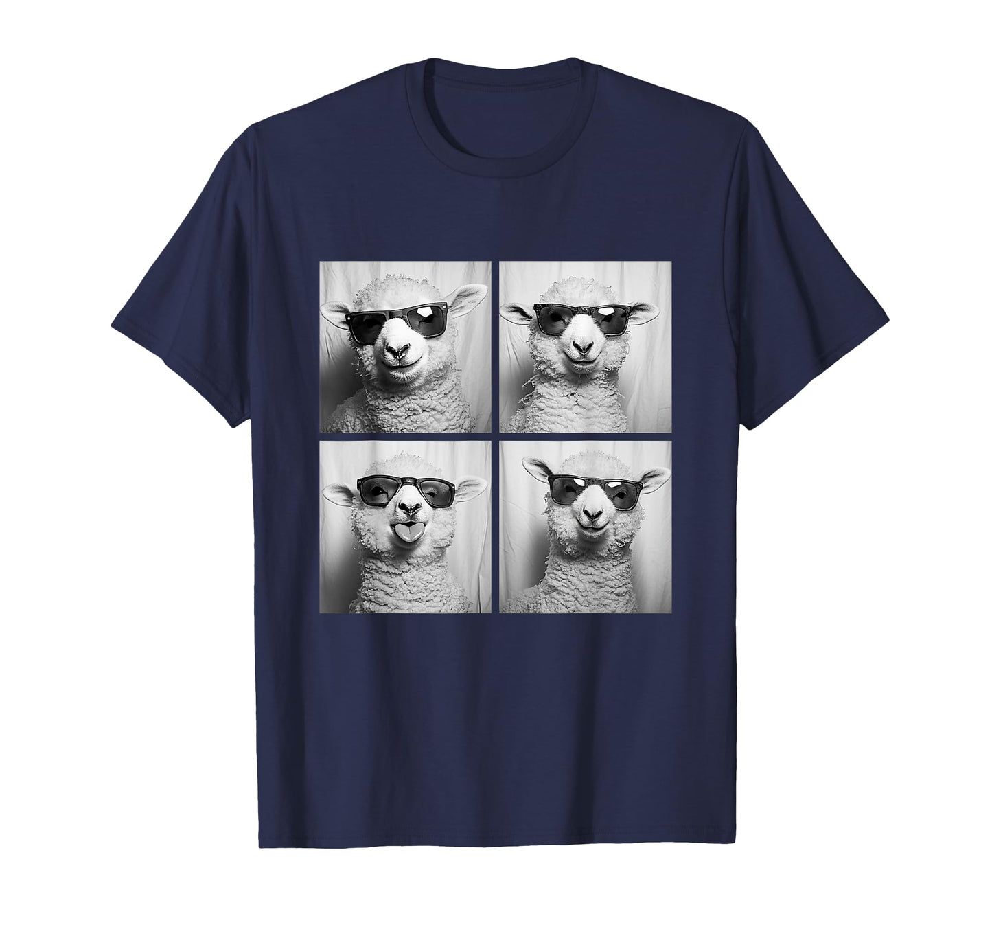 Funny Lambs with Sunglasses Cool Sheep Animals Humor Meme T-Shirt