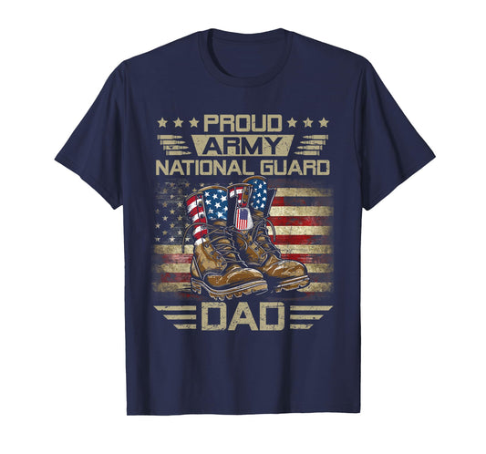Proud National Guard Dad Flag US Family Matching T-Shirt