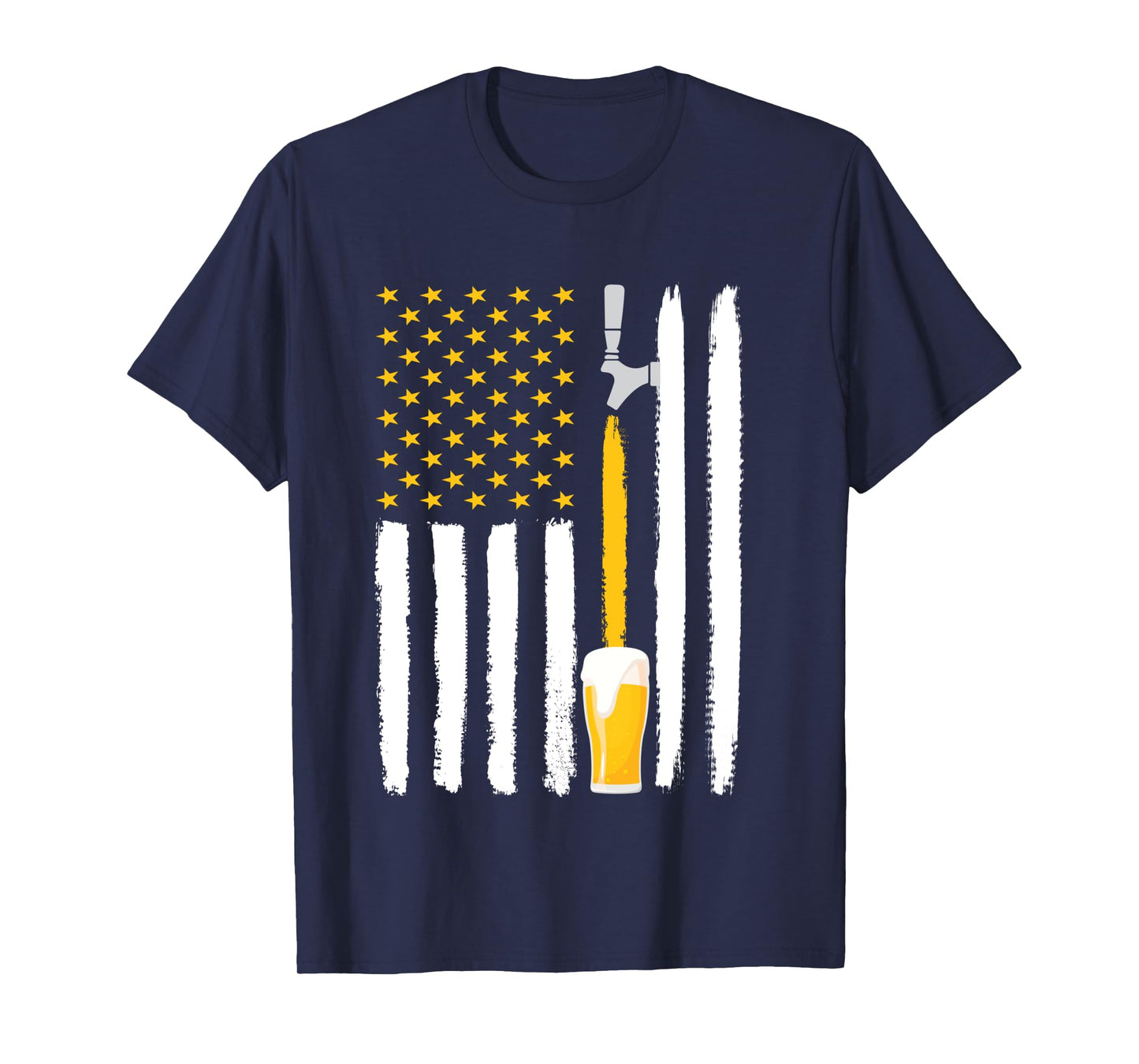 Craft Beer American Flag USA Long Sleeve T-Shirt