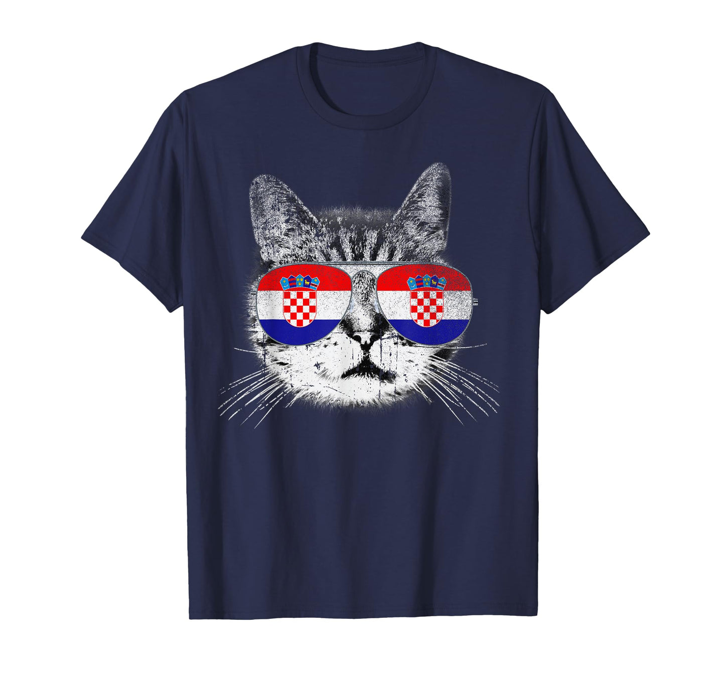Croatian Croatia Flag Country Roots Cat Lover Pride Gift T-Shirt