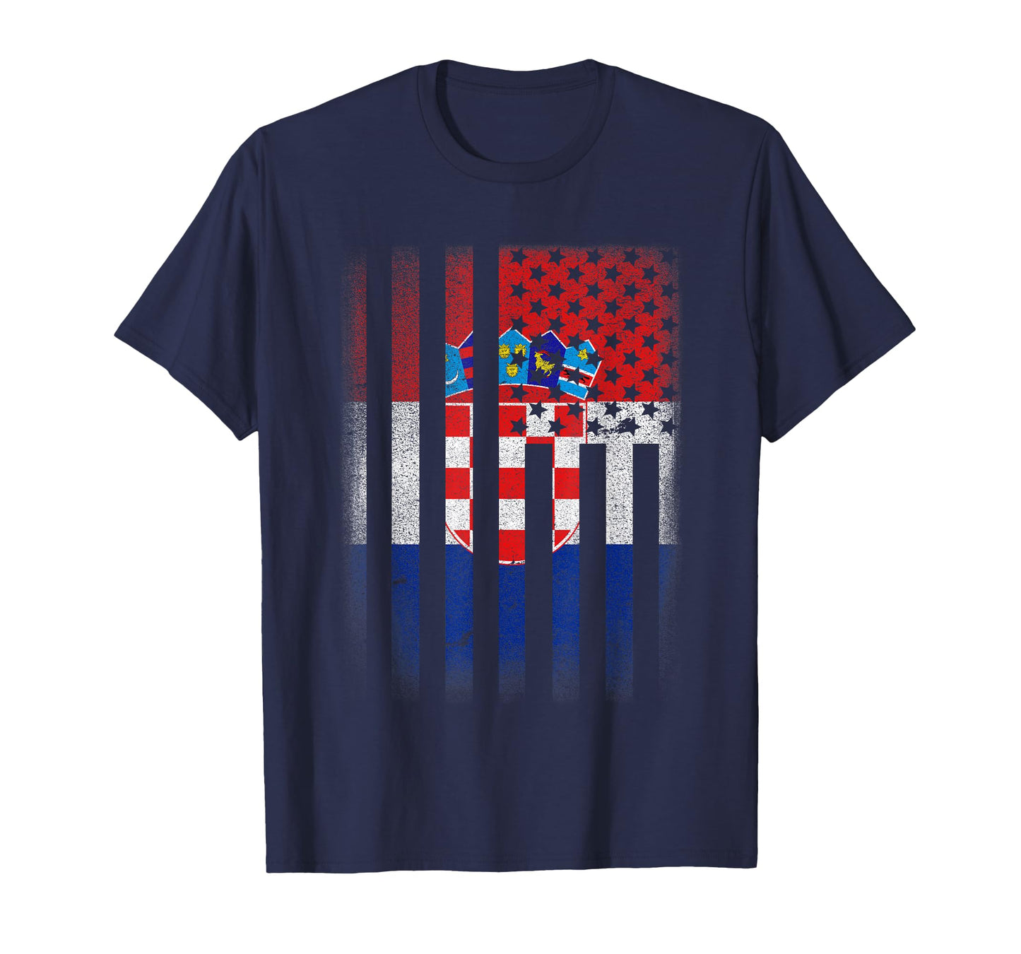 Croatian American Flag T-shirt Croatia Usa Hrvatska America T-Shirt