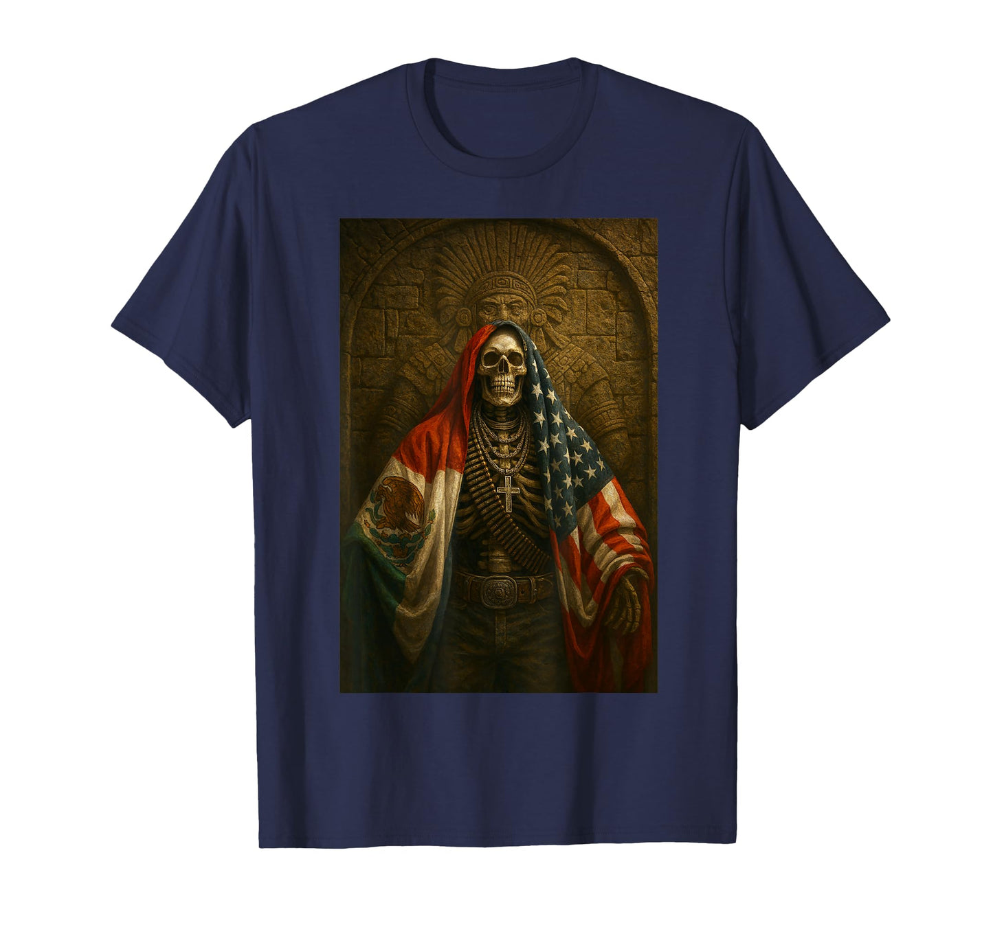 Mexican American Skull Flags T-Shirt