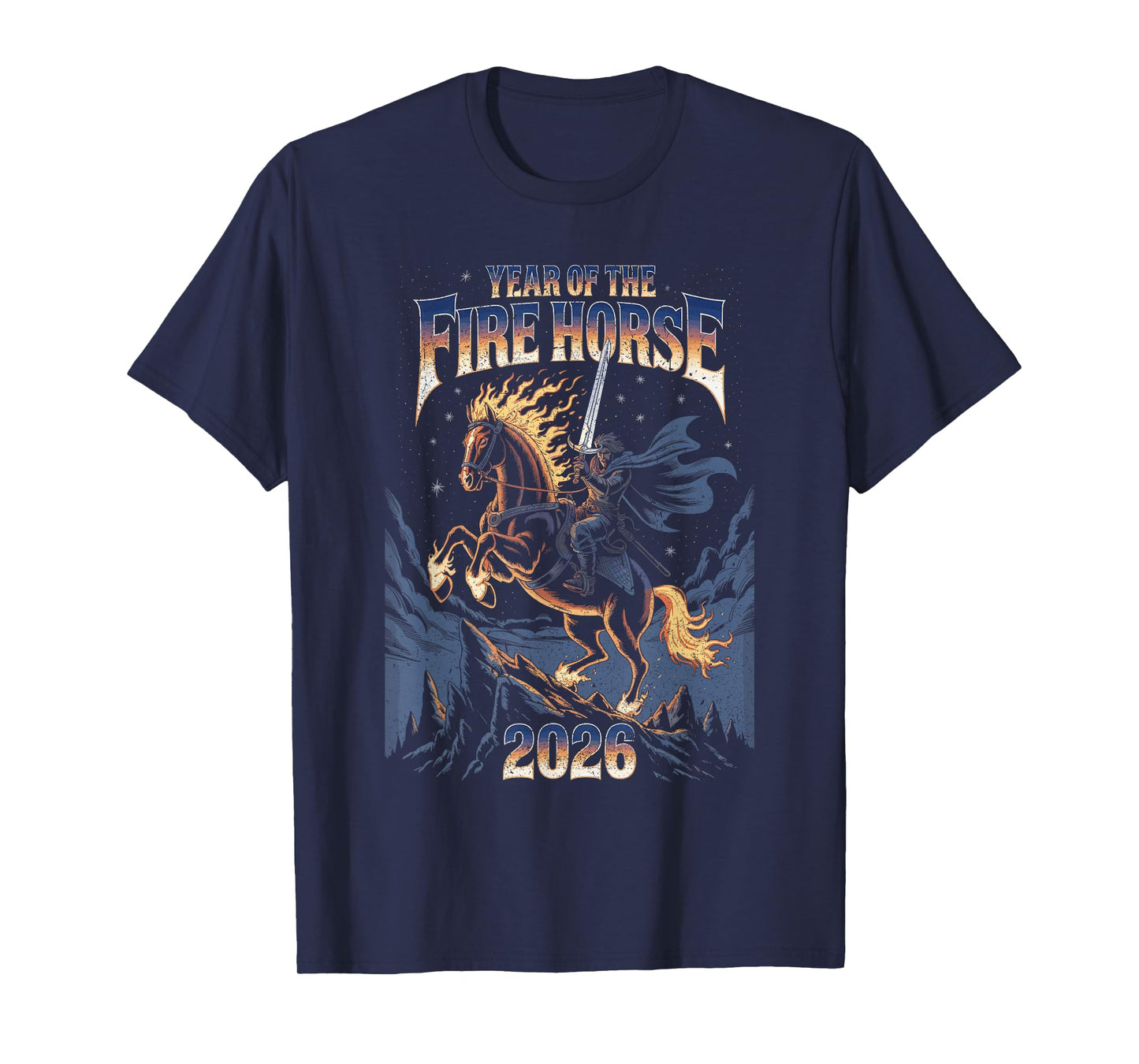Year of The Fire Horse 2026 Zodiac Chinese Art T-Shirt