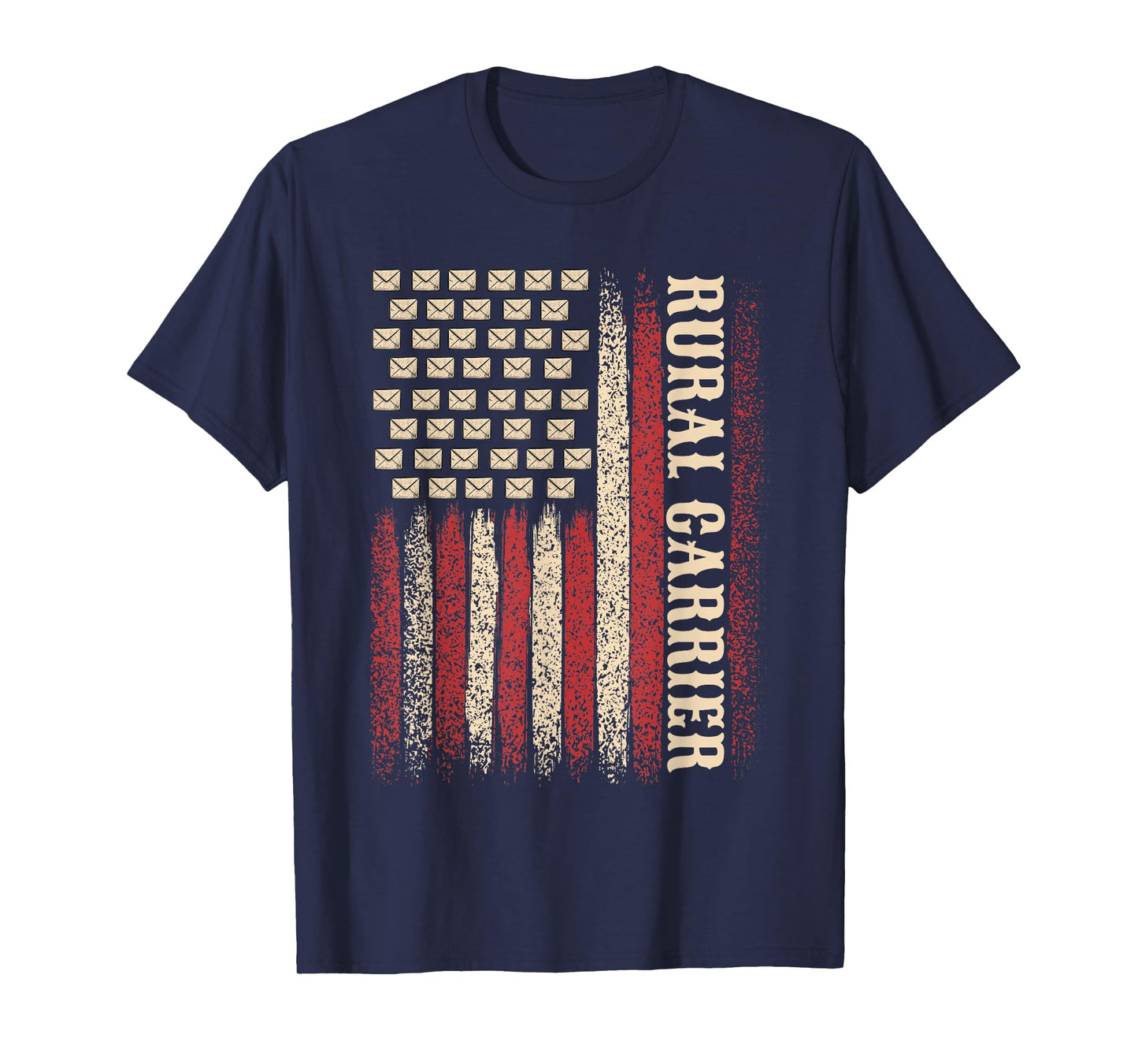 Vintage Rural Carrier USA Flag for Patriotic Mailman T-Shirt