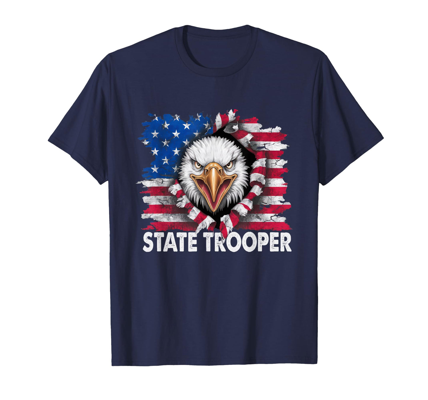 American Flag USA Law Enforcement State Trooper T-Shirt