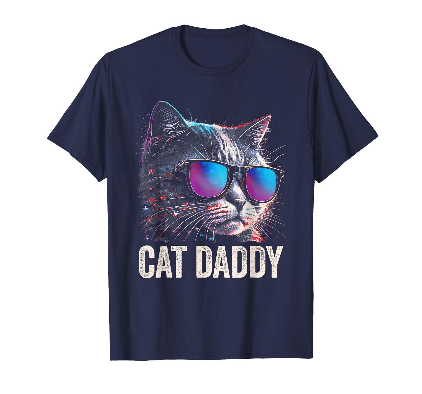 Cat Daddy Shirt Cat Sunglasses Cool Cat Dad Men Father T-Shirt