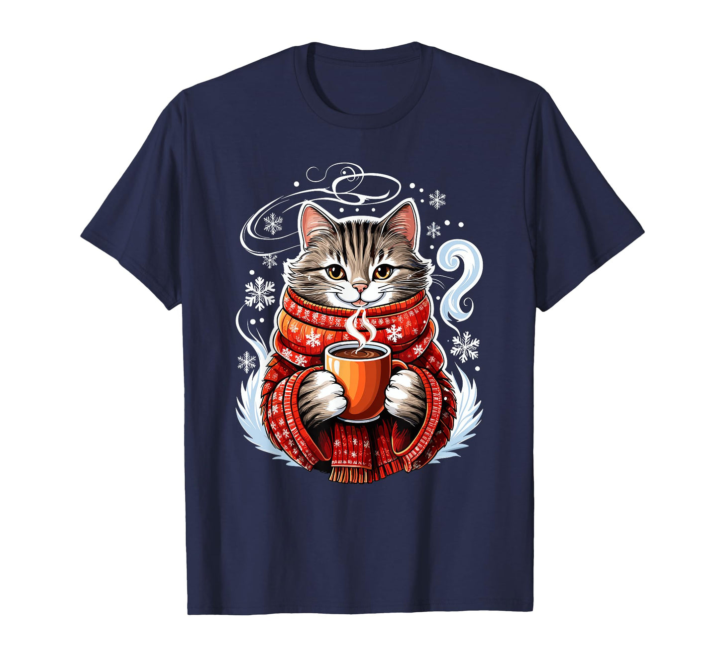 Cozy Cat Fun Winter Design T-Shirt