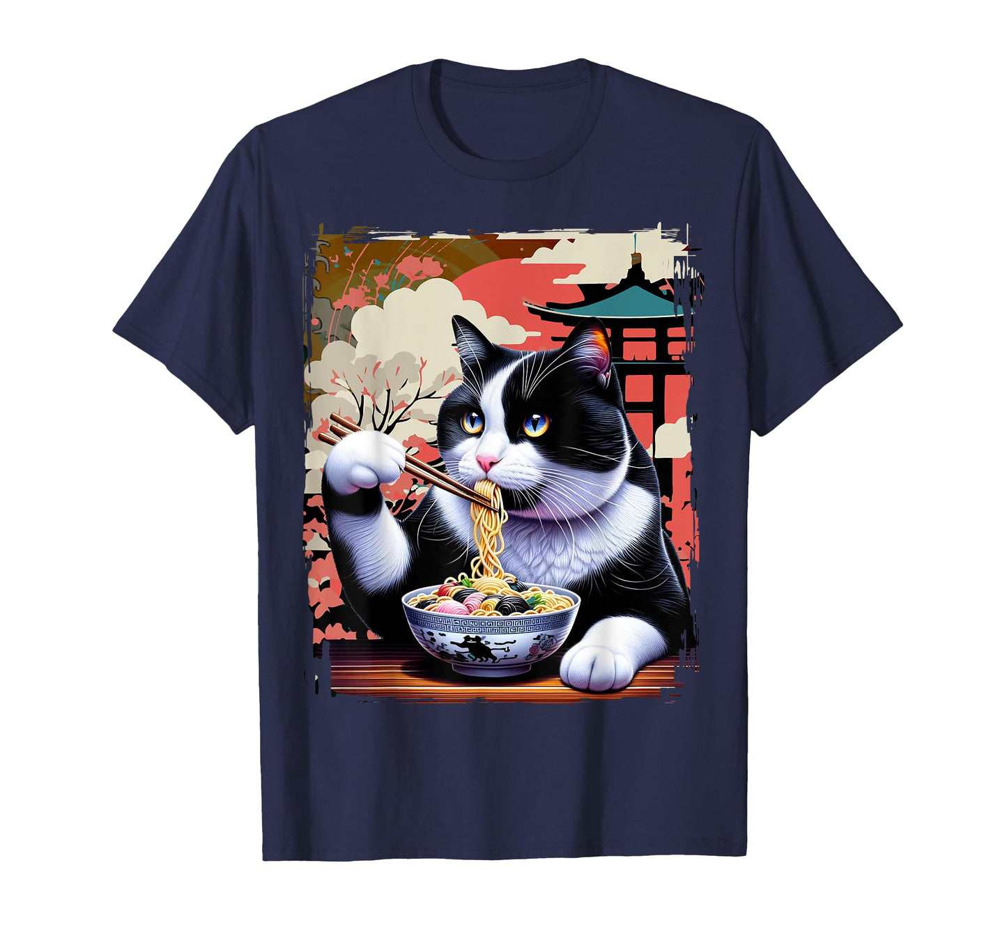 Japanese Art and Japan Cat and Ramen T-Shirt