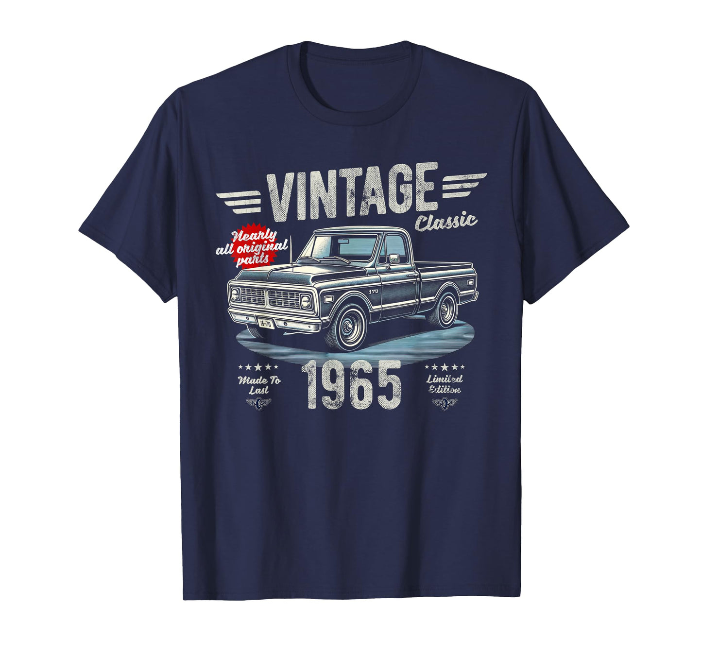 60th Birthday Born 1965 Vintage Funny Retro Pickup Truck T-Shirt