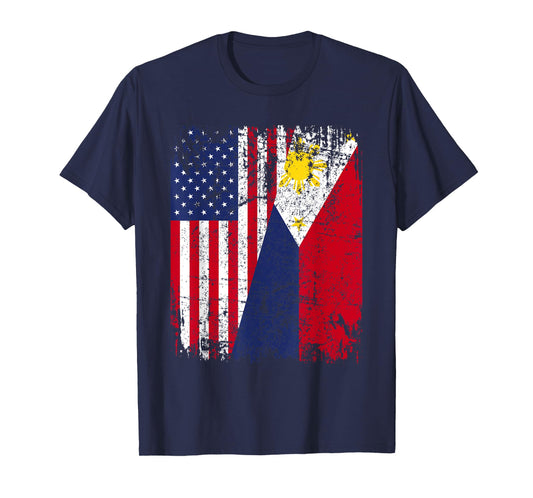 FILIPINO American Flag | Men Women Kids USA PHILIPPINES FLAG T-Shirt