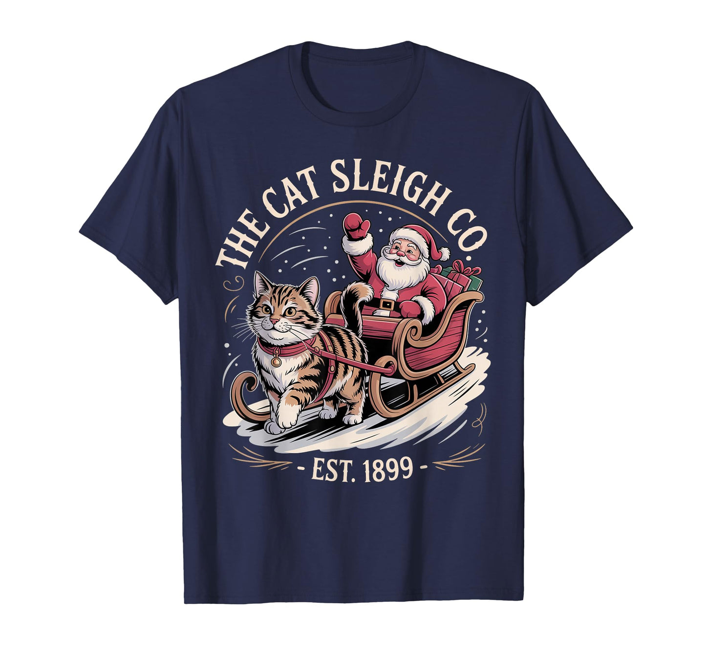 Funny Retro Christmas Cat T-Shirt