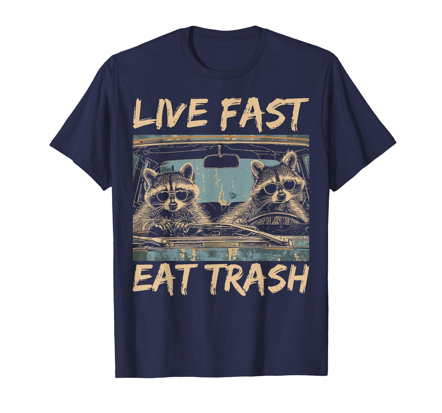 Funny Raccoon Live Fast Eat Trash Street Cats Squad T-Shirt