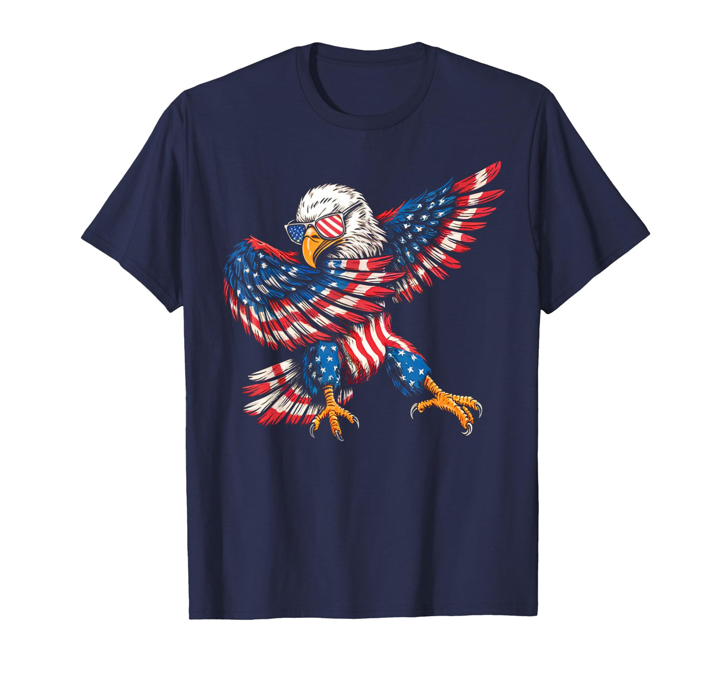 Flying Patriotic Eagle USA Flag Style for Independence Day T-Shirt