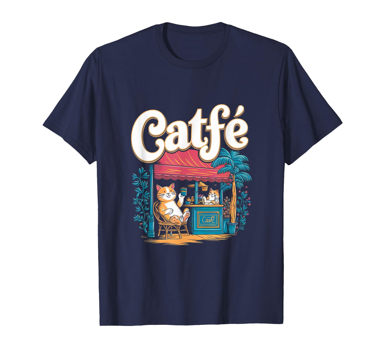 Funny Coffee Lover Cat Owner Cafe Pun T-Shirt