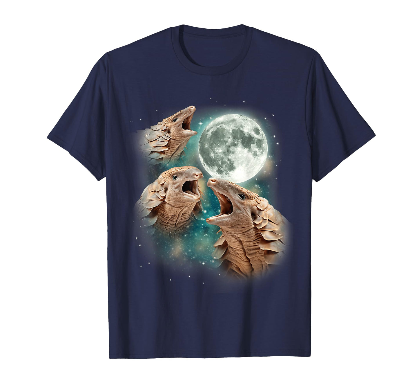 Three Pangolin Moon | 3 Wild Pangolins Howling in The Night T-Shirt