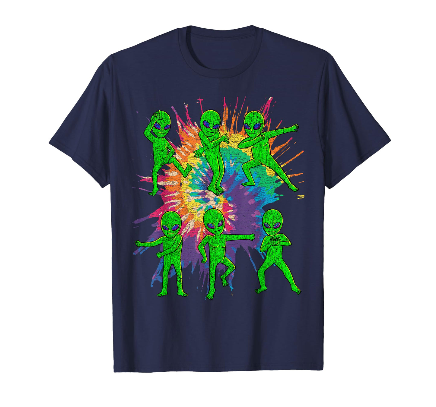 Dancing Alien Halloween Aliens Tie Dye Dance Kids Boys Girls T-Shirt