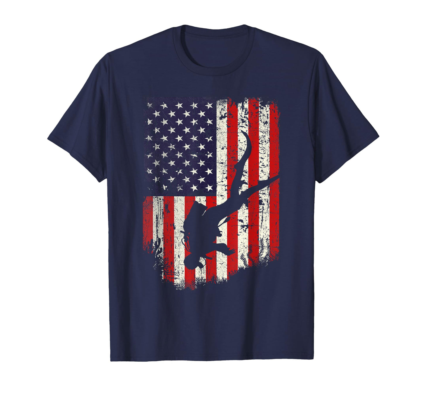 Scuba Diver - Scuba Diving American Flag T-Shirt