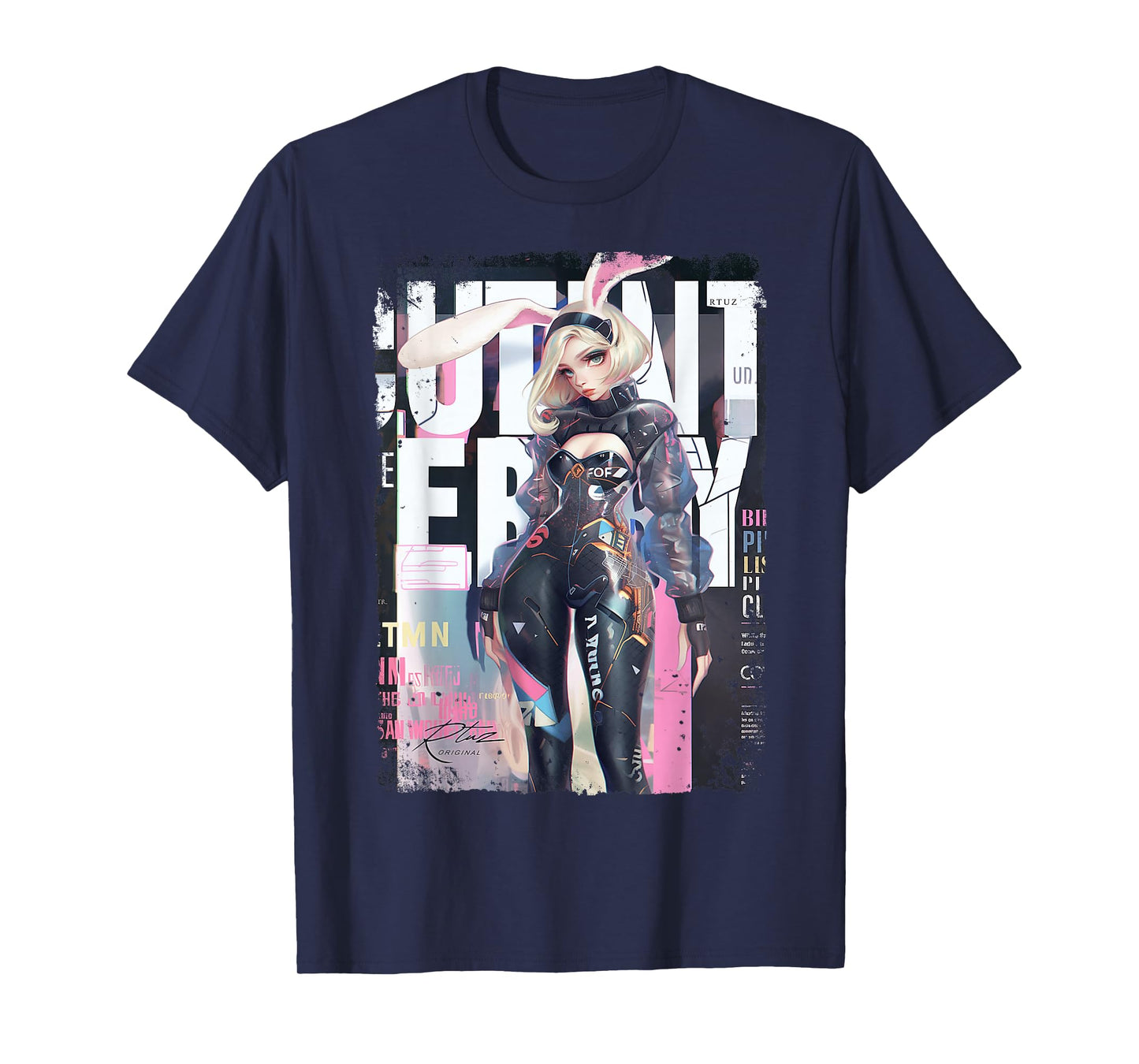 Magazine Cover Vintage Girl Bunny Collage Sexy Model Pin-Up T-Shirt