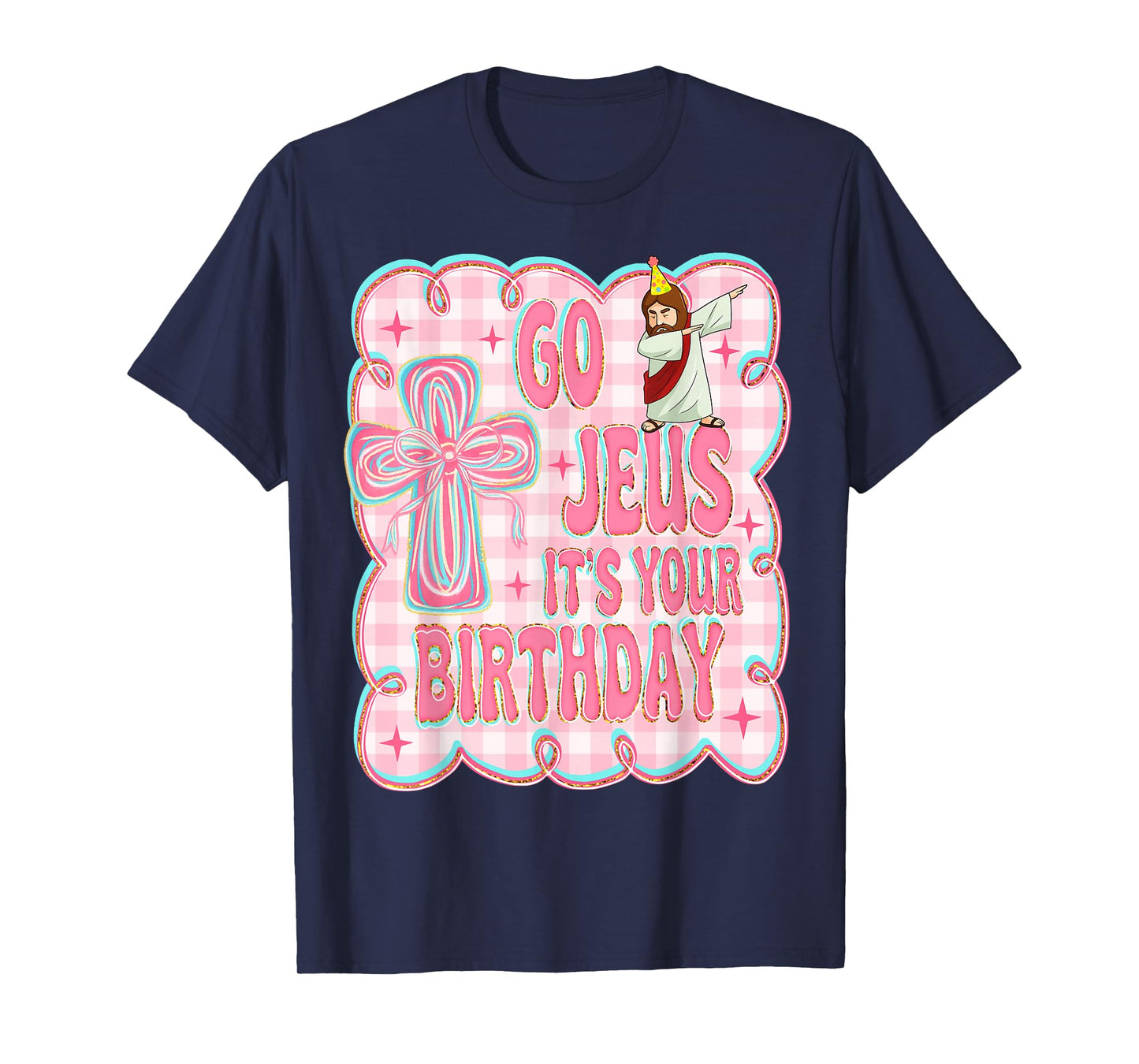 Go Jesus It's Your Birthday Cute Bow Sweater Funny Coquette T-Shirt