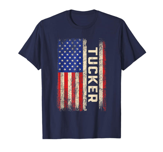 Tucker Last Name Shirt Tucker Name American Flag T-Shirt for Women Kids Men