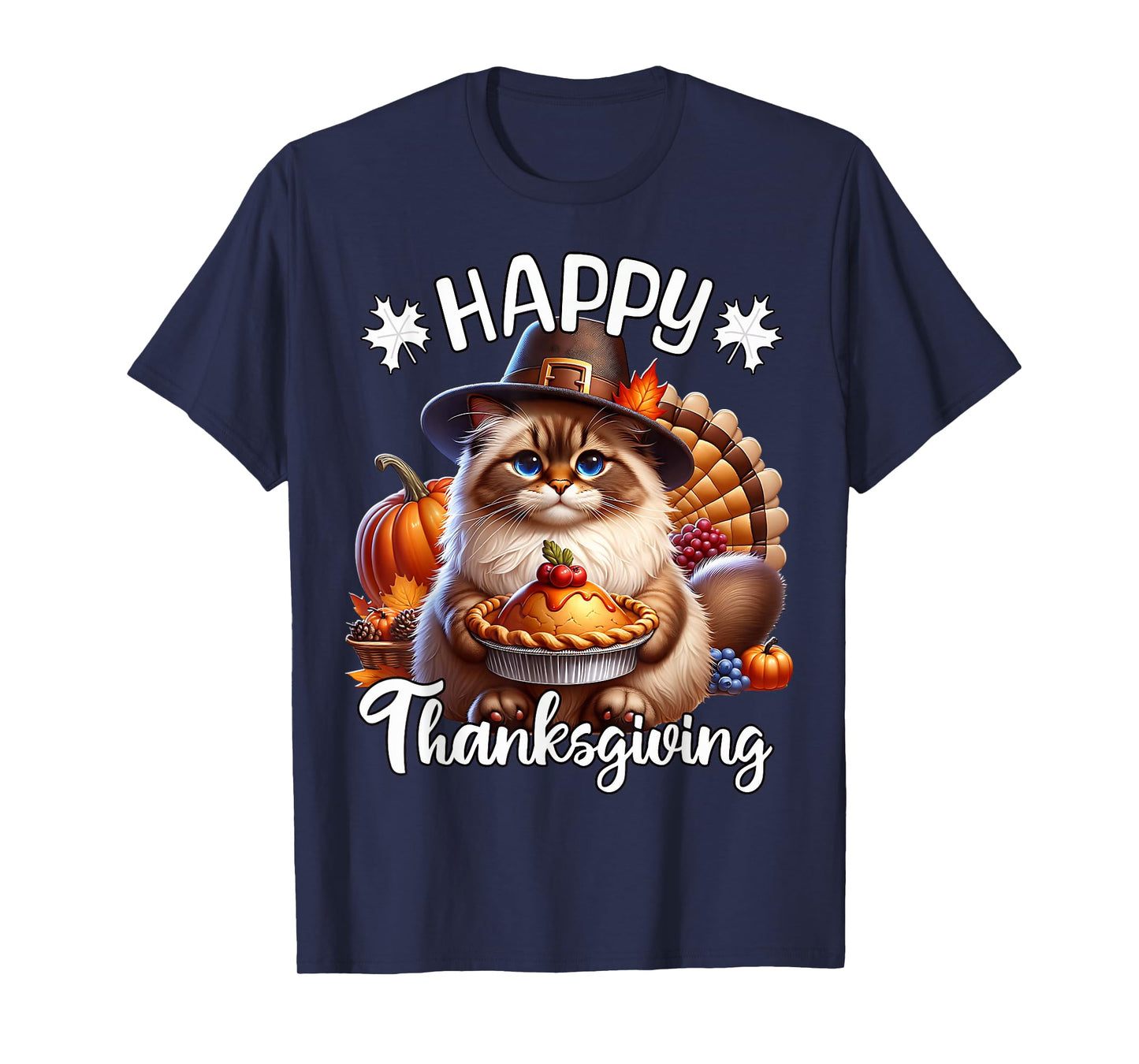 Ragdoll Cat Happy Thanksgiving Ragdoll Cat T-Shirt