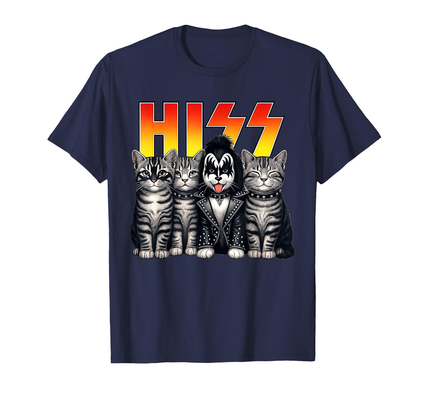 Cute Hiss Cats Rock Kittens Kitty Rocking Music Cat Lovers T-Shirt