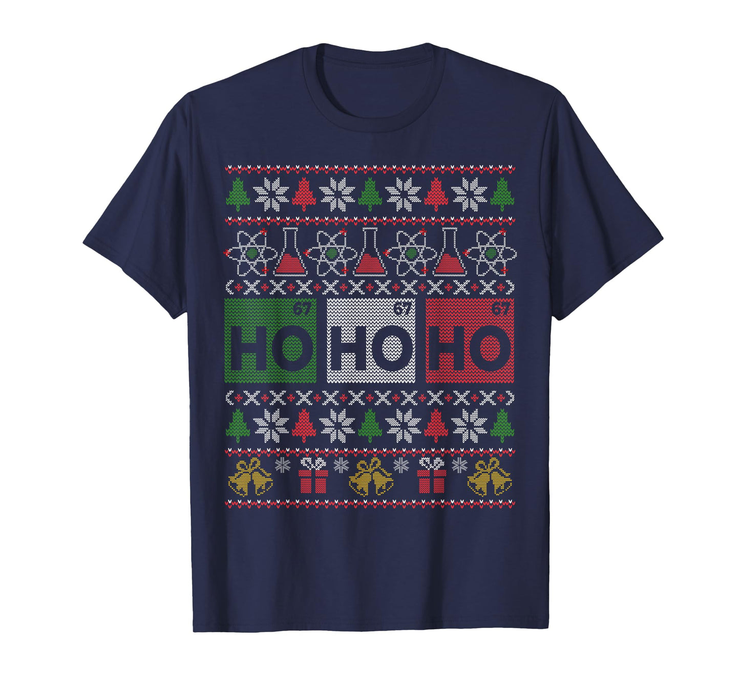 Ho Ho Ho Holmium Chemistry Element 67 of Periodic Table Xmas T-Shirt