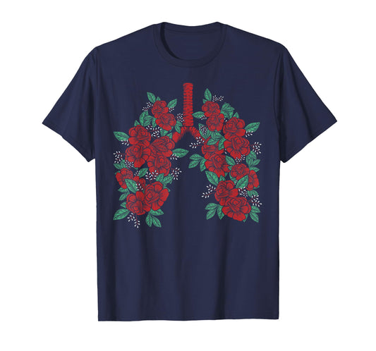Anatomical Lungs Flowers Medical Science Anatomy Themed T-Shirt