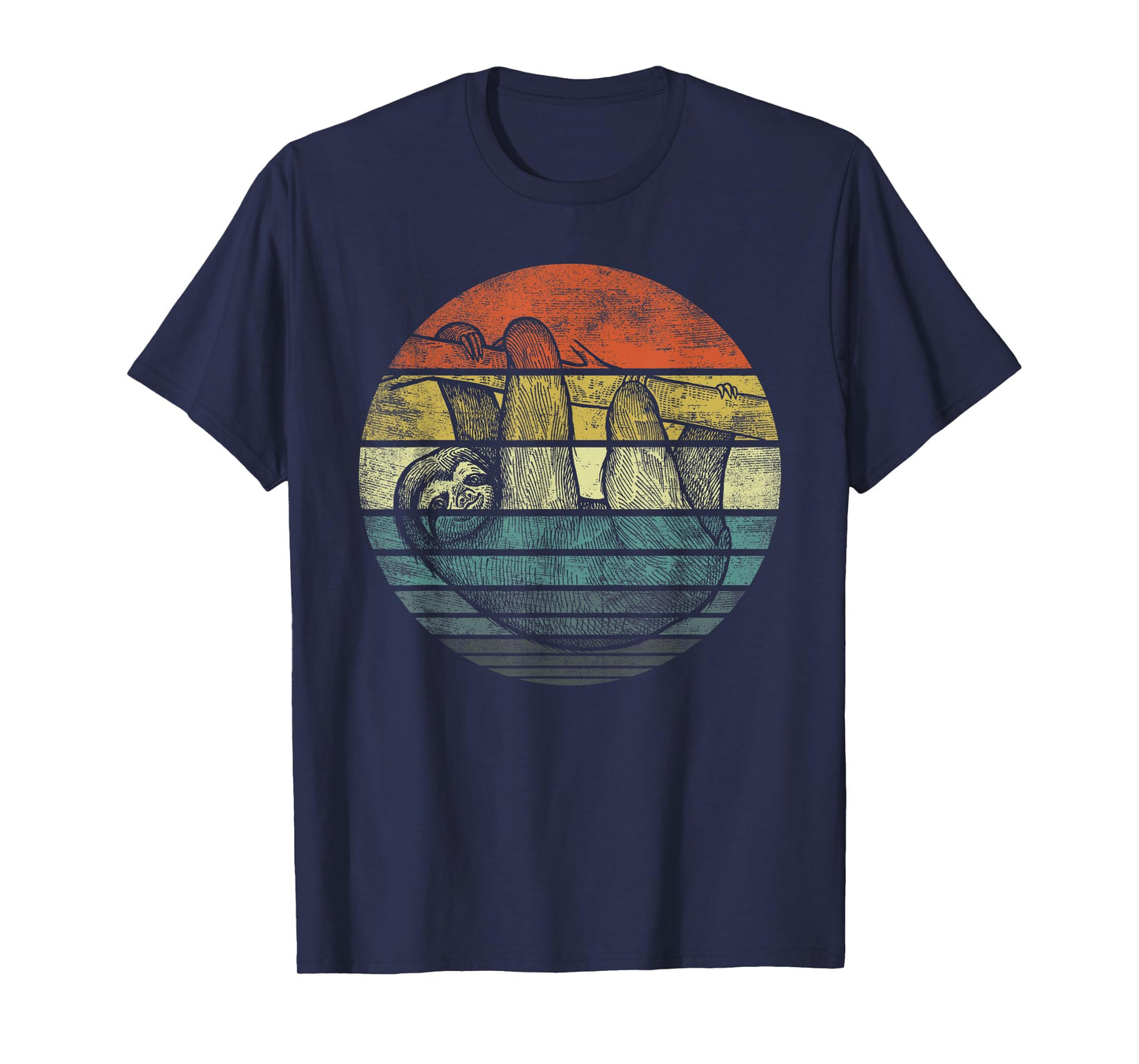 Sloth Lover Gifts Retro Sunset Funny Animal Sloth Silhouette T-Shirt