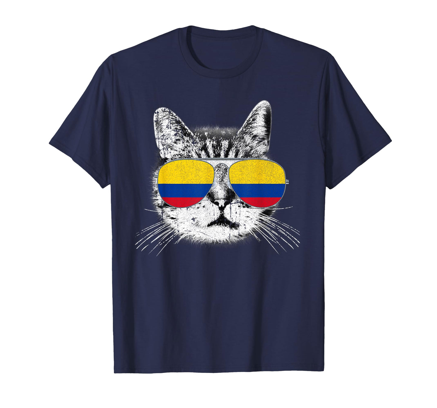 Colombia Flag Shirt Colombian Pride Cat Men Women Kids Gift T-Shirt