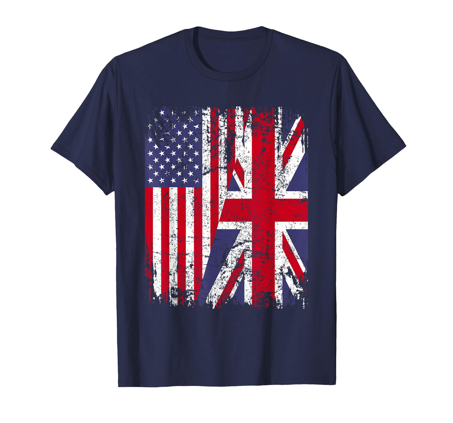 BRITISH ROOTS | Half American Flag | BRITAIN UK T-Shirt