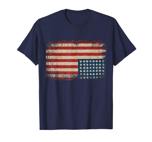 American Flag Distress Upside Down United States USA T-Shirt
