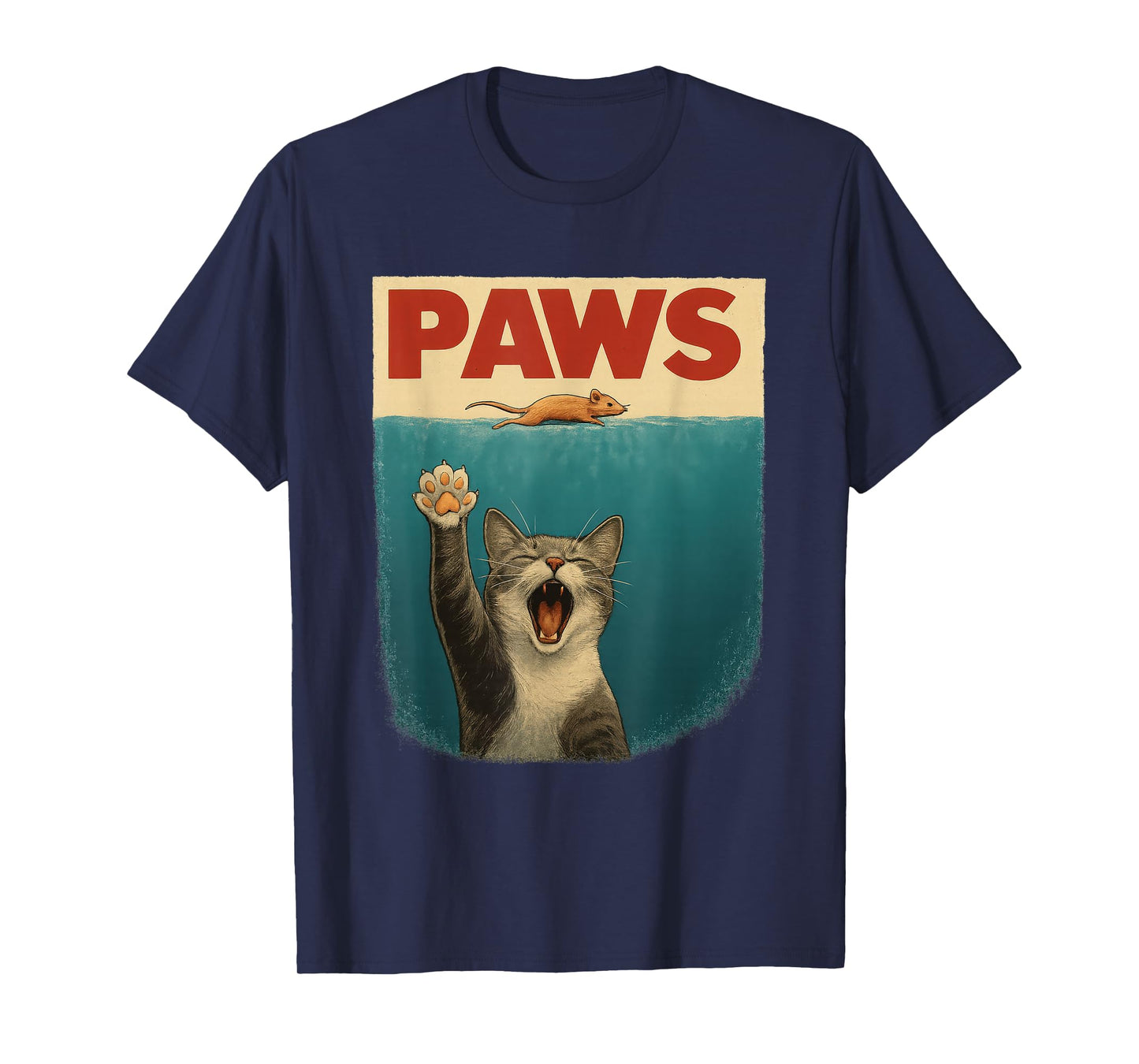Funny Cat & Mouse Parody Retro Art – Paws T-Shirt