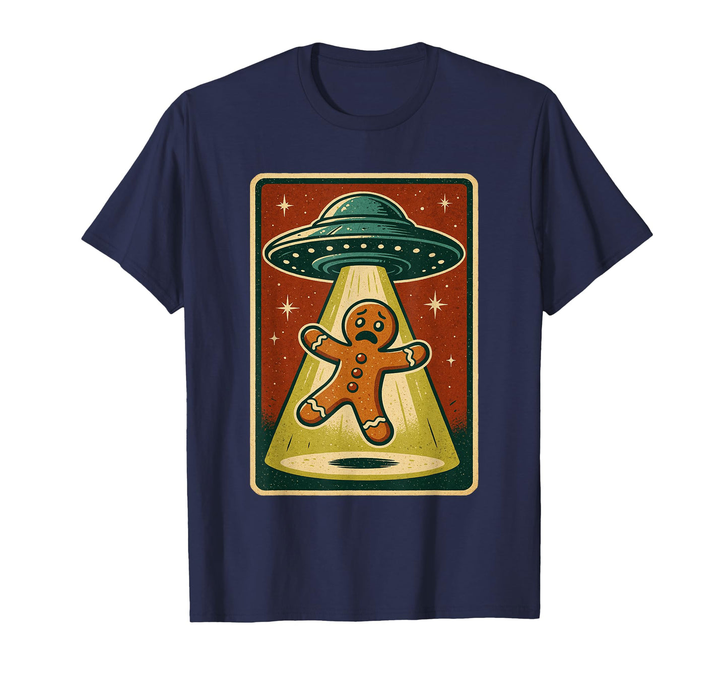 Alien Abduction Gingerbread Man Christmas Men Women Kids T-Shirt