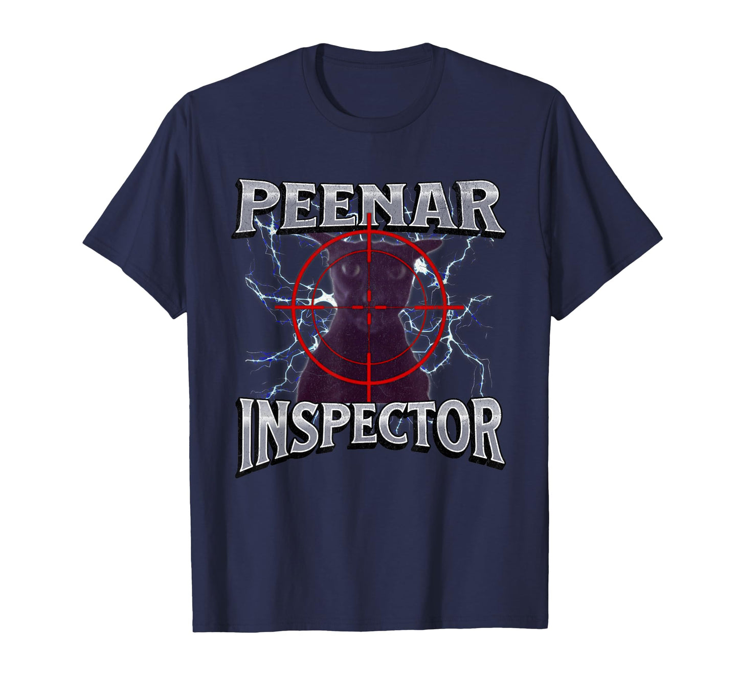 Peenar Inspector Funny Offensive Cat Meme Bootleg Graphic T-Shirt