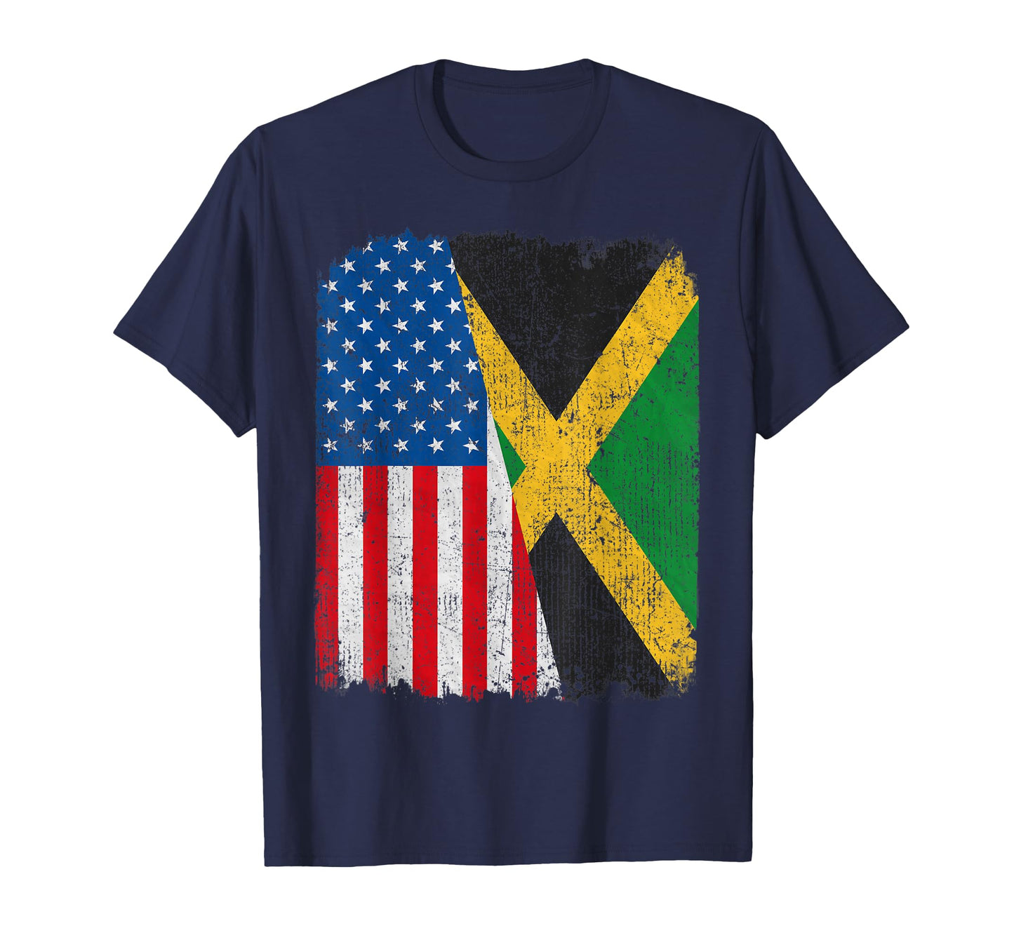 Jamaican American Flag Half USA Jamaica Root Proud Women Kids Men T-Shirt