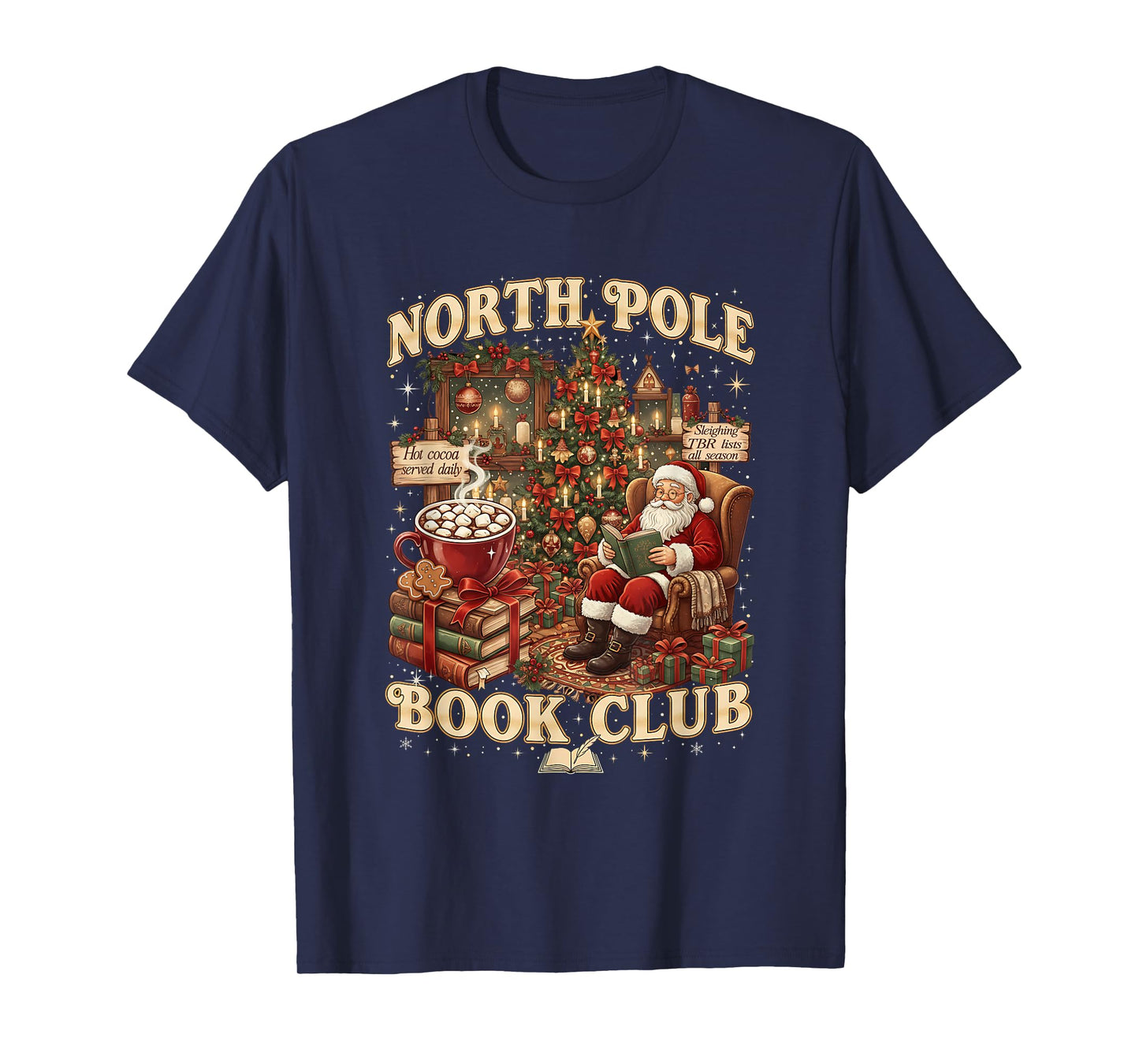 North Pole Book Club Cozy Christmas Reading Gift T-Shirt