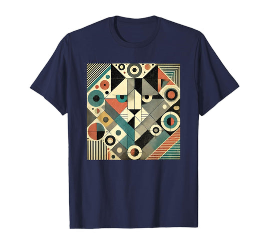Cute Geometric cat, Cat Lover, Cat Mom, Cat Dad T-Shirt