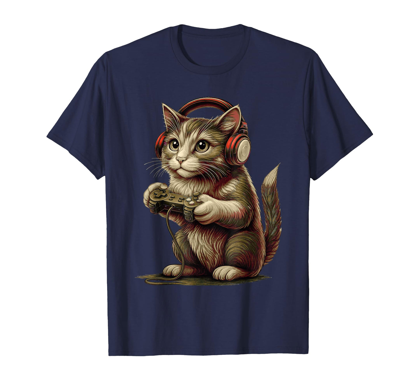 Gamer Cat Video Games Boys Teen Men Girls Funny Gaming T-Shirt