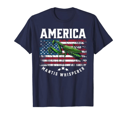 Vintage Patriotic Novelty Praying Mantis Whisperer T-Shirt