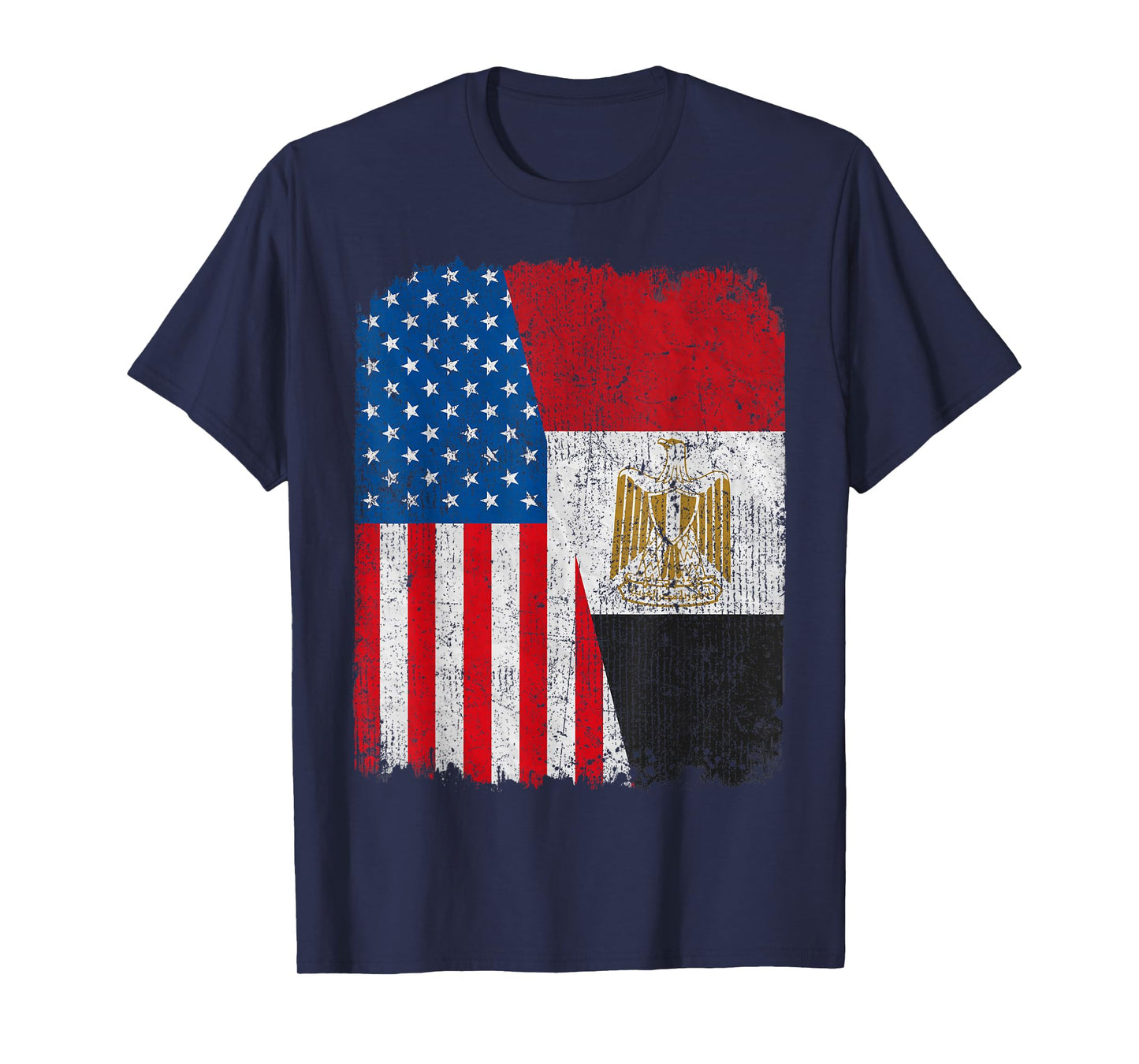 Egyptian American Flag Half USA Egypt Root Proud T-Shirt
