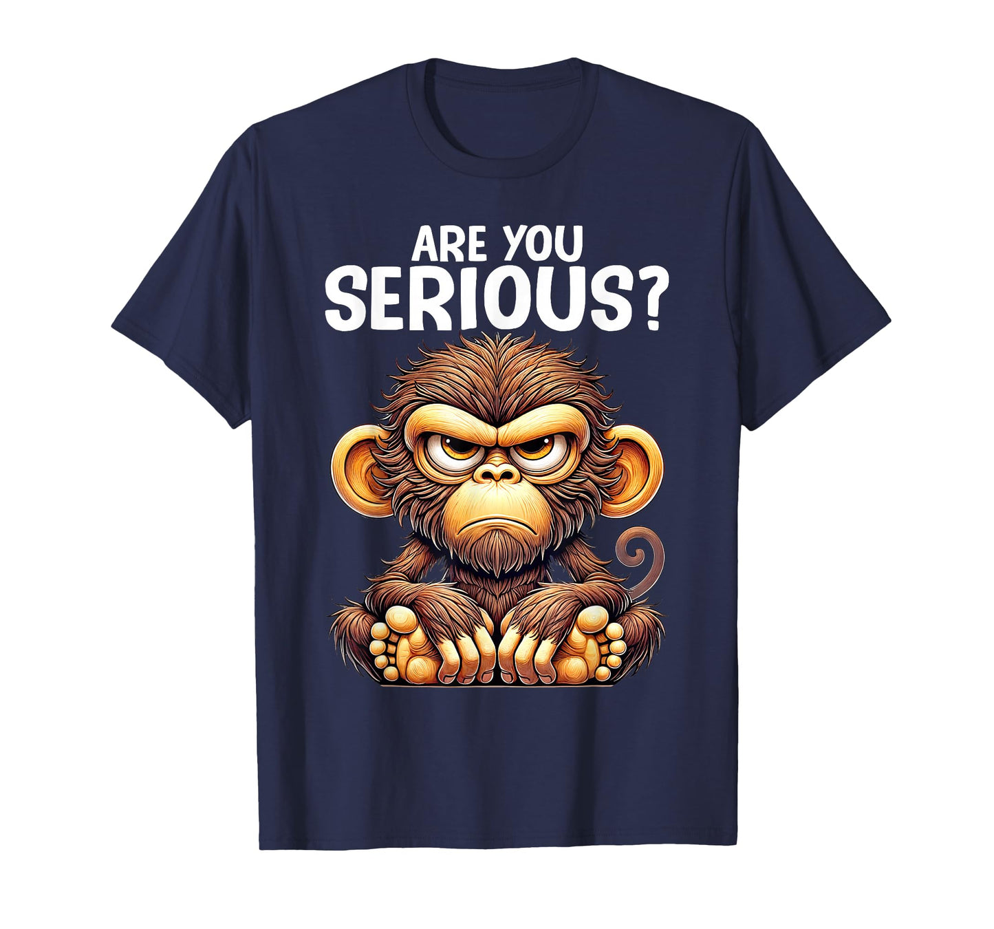 Humor Are You Serious Grumpy Funny Monkey Meme T-Shirt
