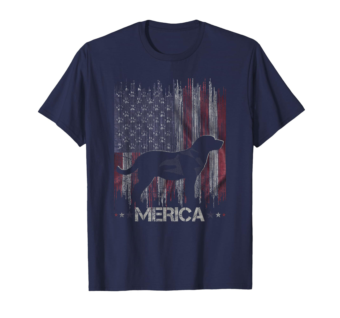 Vintage Labrador Dog, Merica Lab Dog USA Flag Silhouette Men Women Kids T-Shirt