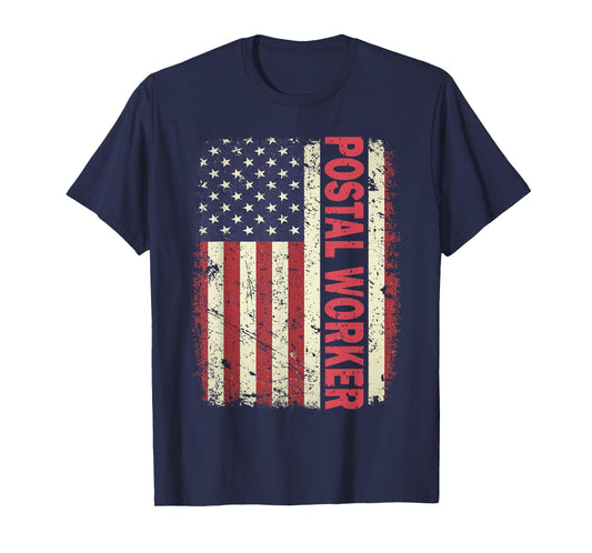 Patriotic Postal Worker Vintage USA American Flag US Postal T-Shirt