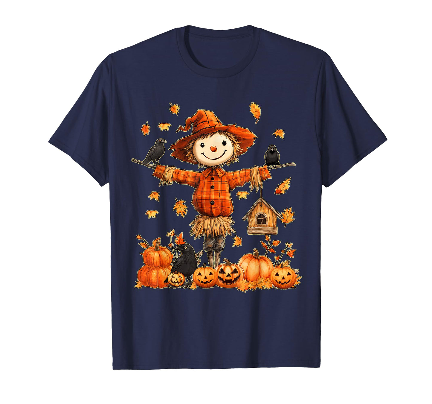 Cute Scarecrow Pumpkin Thanksgiving Halloween Hello Fall T-Shirt