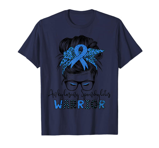 Ankylosing Spondylitis warrior messy hair bun T-Shirt