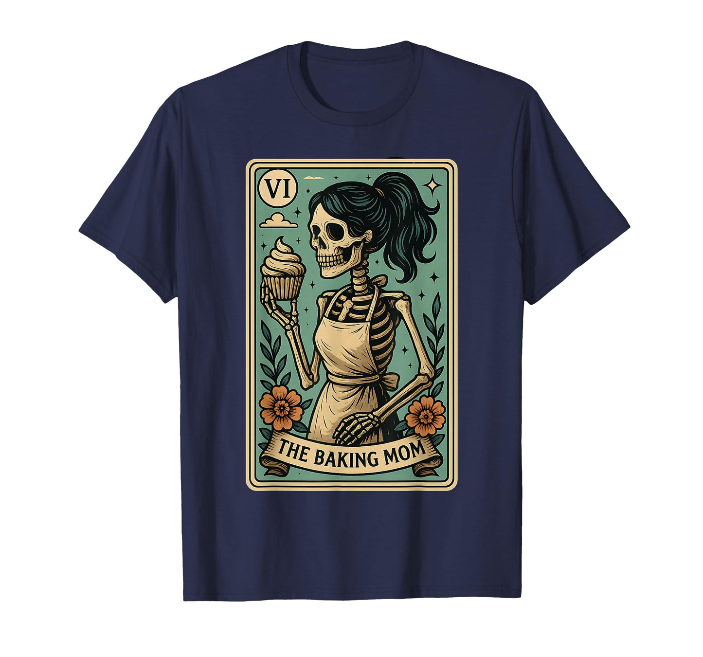 Baking Mom Tarot Card Skeleton Baker Mothers Day Mama T-Shirt