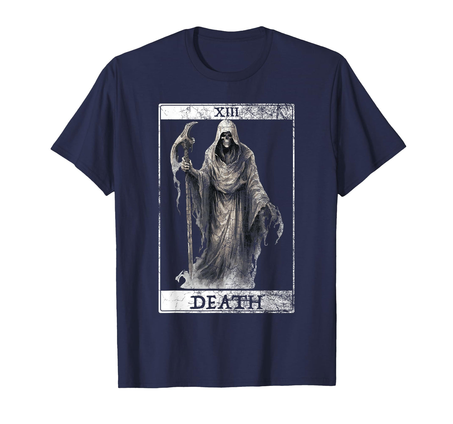 Vintage Tarot Card Death Reaper Occult Satan Unholy Horror T-Shirt