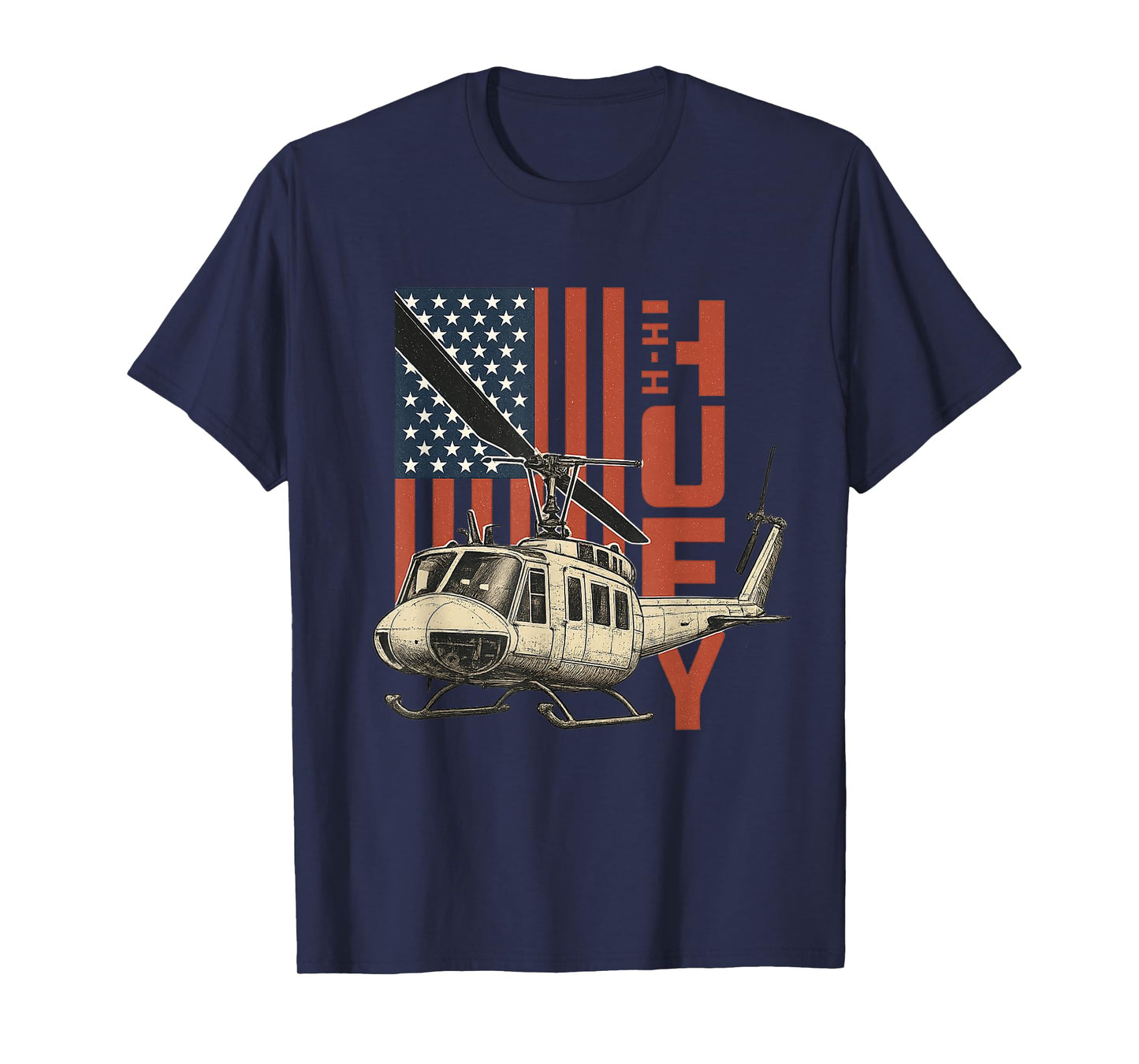 UH-1 Huey Military Helicopter Aviation American Flag Gift T-Shirt